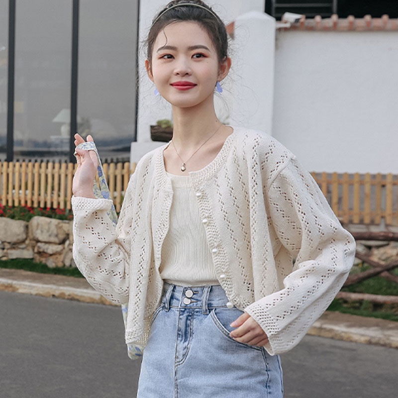 Áo cardigan ZHELIHANGFEI dệt kim tay dài dáng ôm eo cao dễ phối đồ