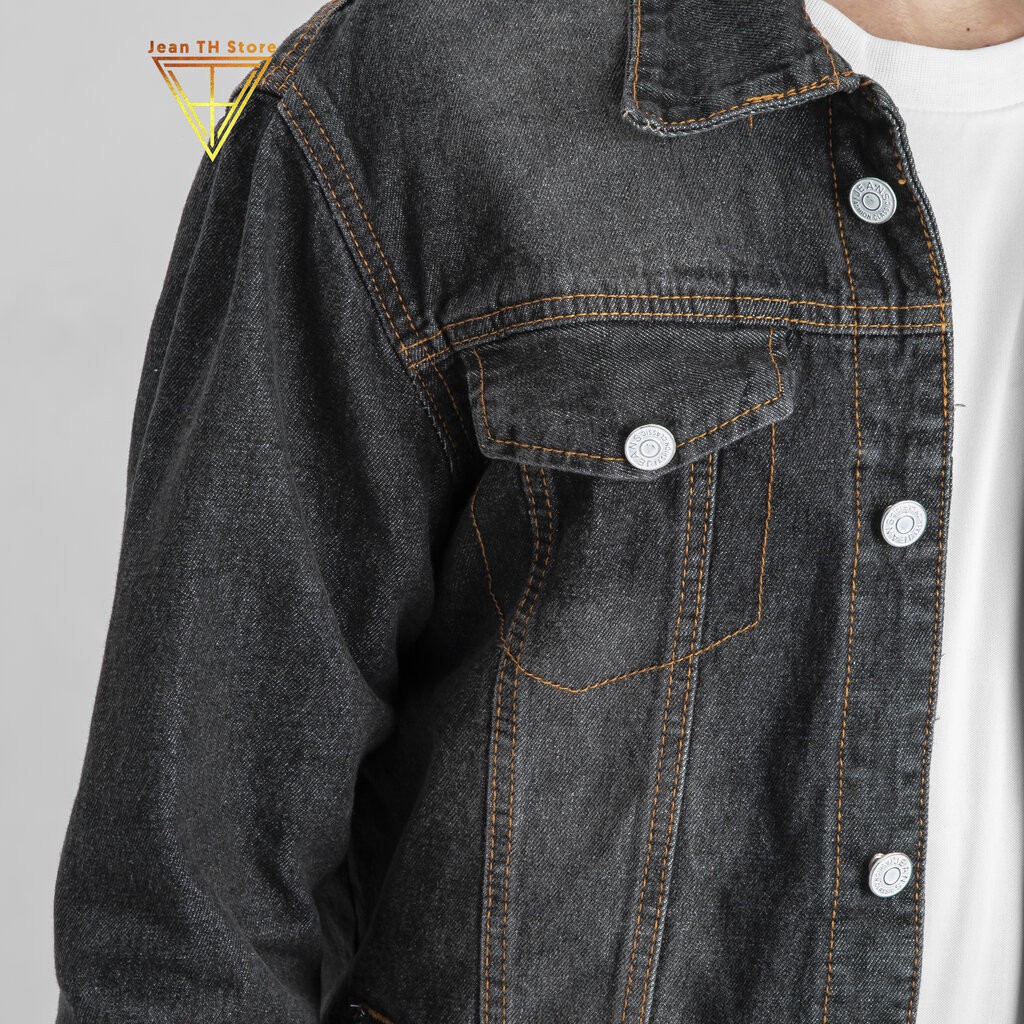 Áo Khoác Jeans Nam Nữ Màu Đen In Chữ Paris Form Rộng Kiểu Dáng Hiện Đại Trẻ Trung -HT | BigBuy360 - bigbuy360.vn