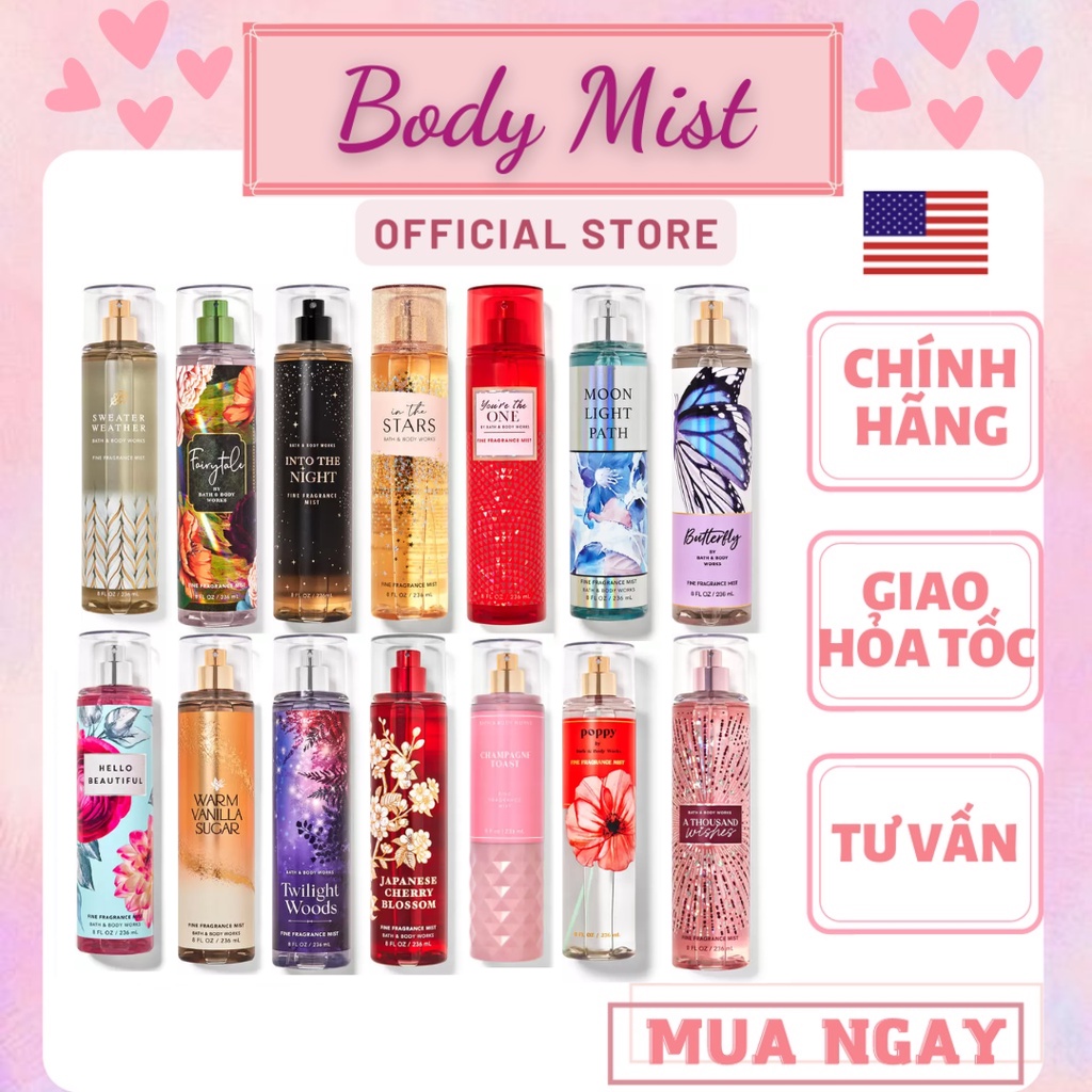 Xịt Thơm Toàn Thân Bath And Body Works Body Mist