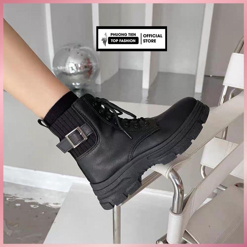 Giày bốt nữ ,bốt cổ chun đế răng cưa,phong cách hàn quốc cực chất.Topfashion :H02