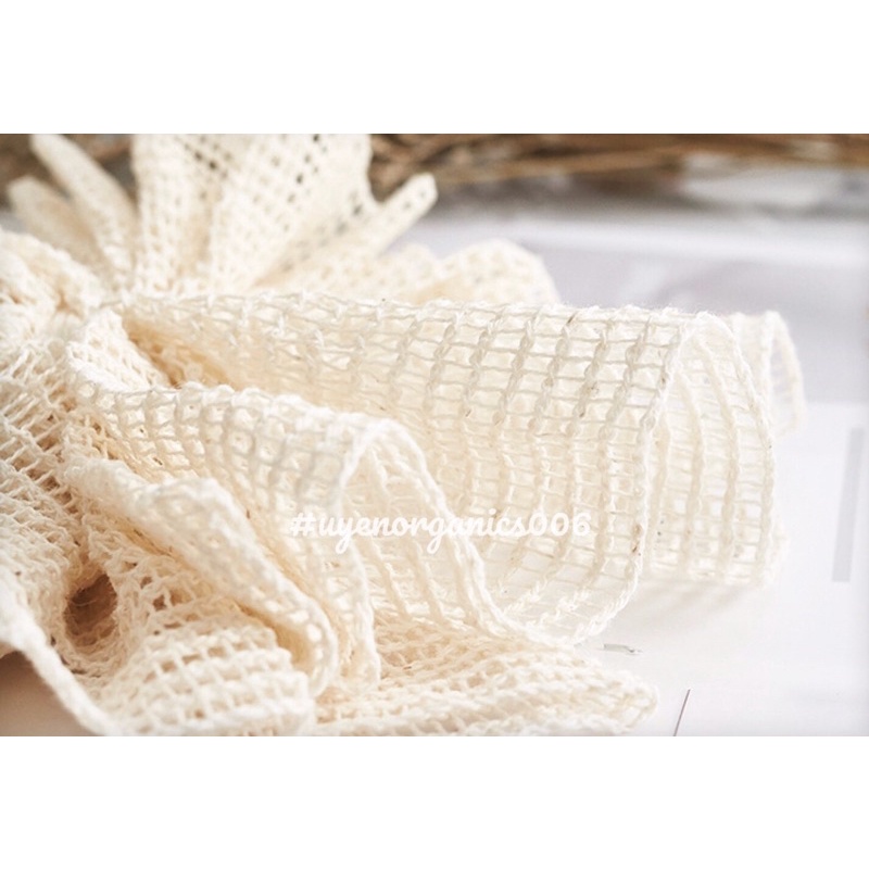 Bông Tắm Tròn sợi lanh Linen cotton mềmHÀNG MỚI VỀTắm,tẩy da chết,mềm mại,tạo nhiều bọt,dây treo khô thoáng