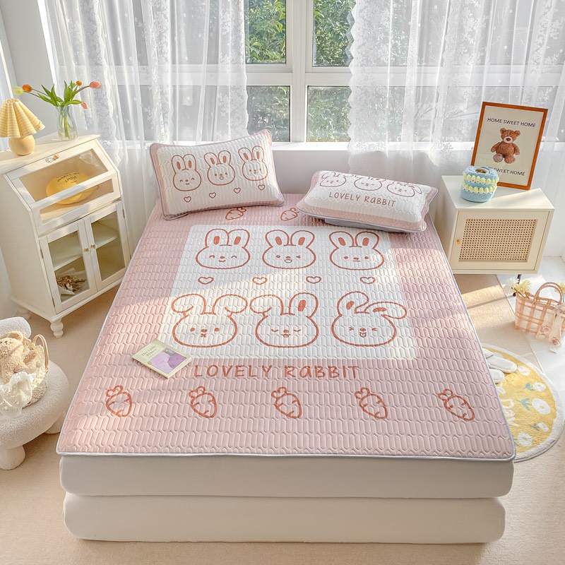 SÉT CHIẾU CAO SU NON ĐIỀU HÒA MÁT LẠNH HỌA TIẾT NÂU CHỦ ĐẠO