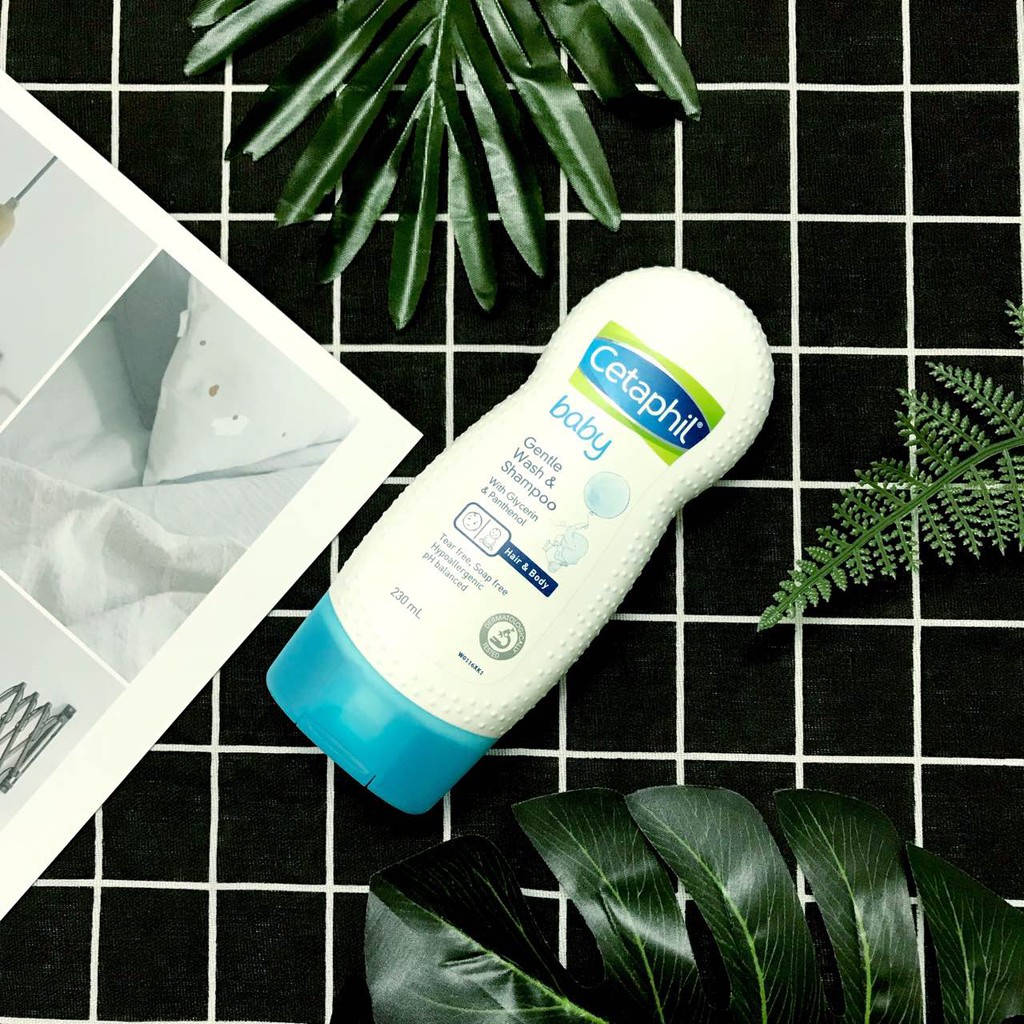 [Germany] Sữa tắm gội 2in1 cho bé Cetaphil Baby Wash & Shampoo 230ml với dưỡng chất hữu cơ hoa cúc Calendula - Đức