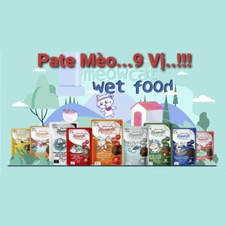 Meowcat pate thùng 48 gói 70g đầy đủ 9 vị