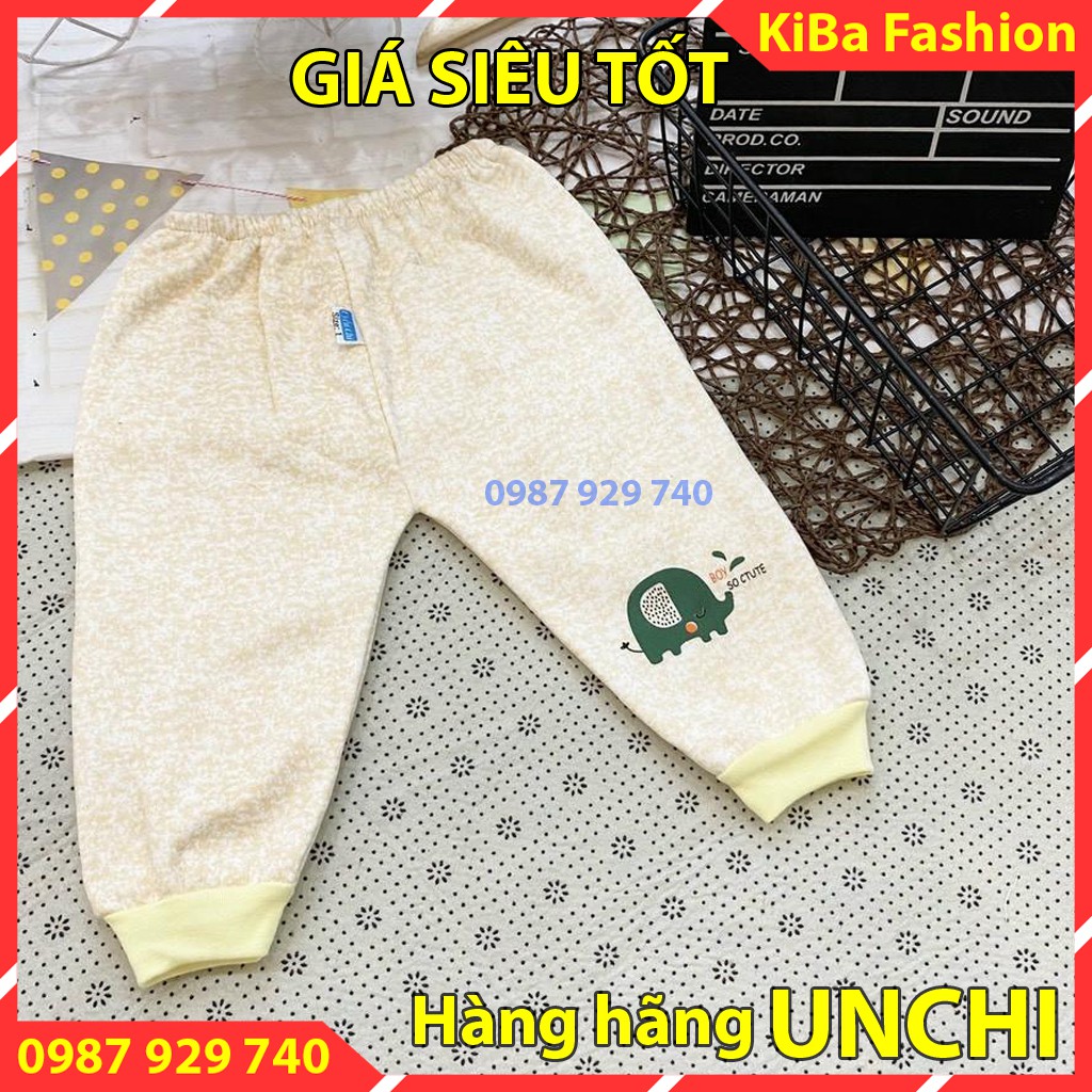 [ Chính hãng Unchi cực đẹp] Quần nỉ bông sơ sinh cho bé trai/ gái từ 3-12kg, quần nỉ lót lông/quần chục cho bé