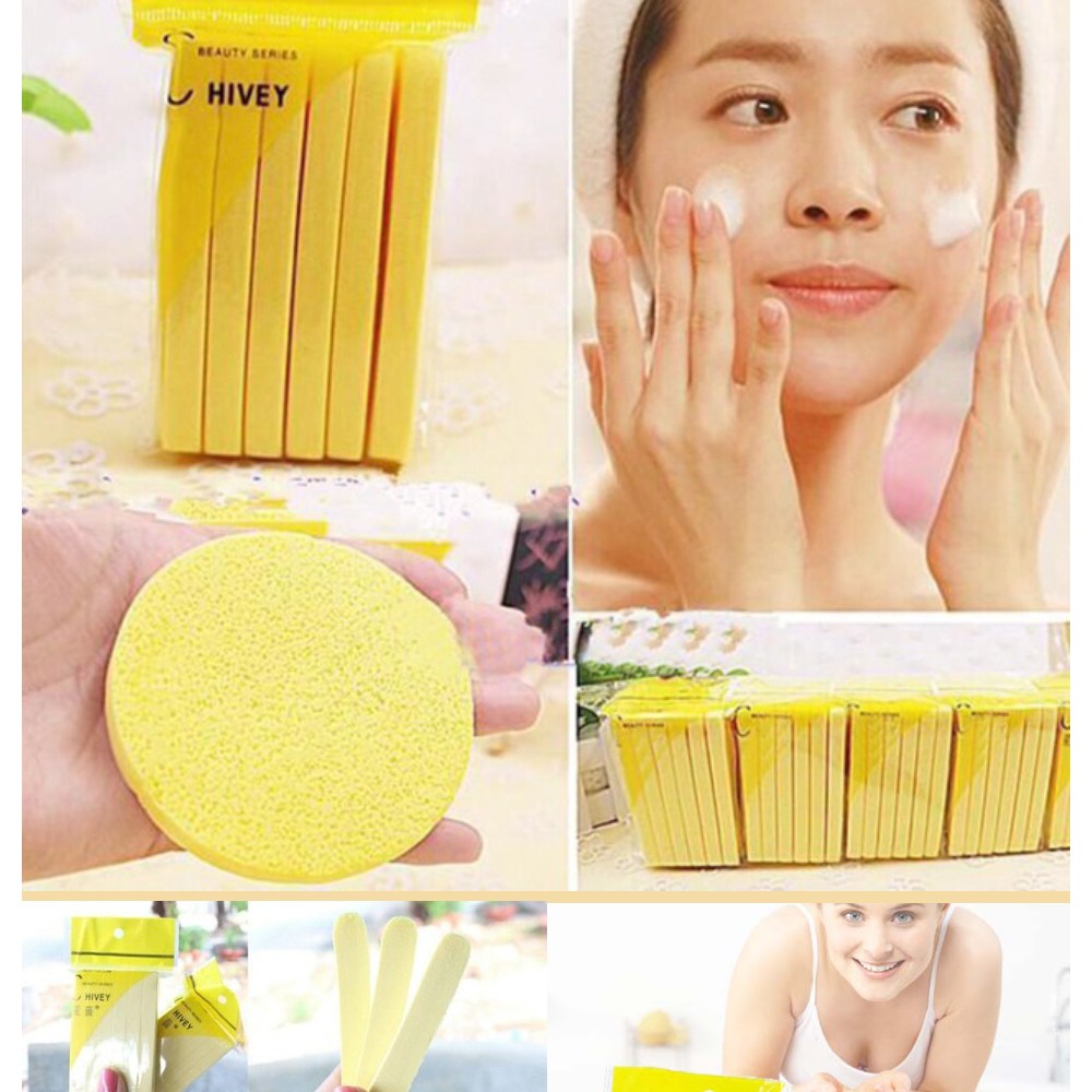 [Làm sạch da hiệu quả] Bông tẩy trang - Bọt biển rửa mặt tự nhiên - Combo 12 miếng dạng nén - Siêu tiết kiệm - Sevenmart