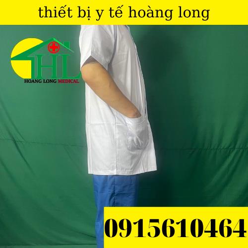 Áo Blouse (Blue) Tay Ngắn, Thân Ngắn Dược Sĩ, Điều Dưỡng, Y Tá Nữ Các Size