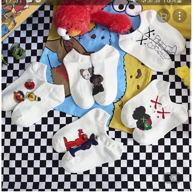 Set 5 đôi tất kaws tất nam tất nữ