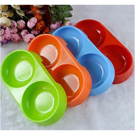 Bát ăn đôi nhựa đựng thức ăn và nước uống cho mèo cao cấp