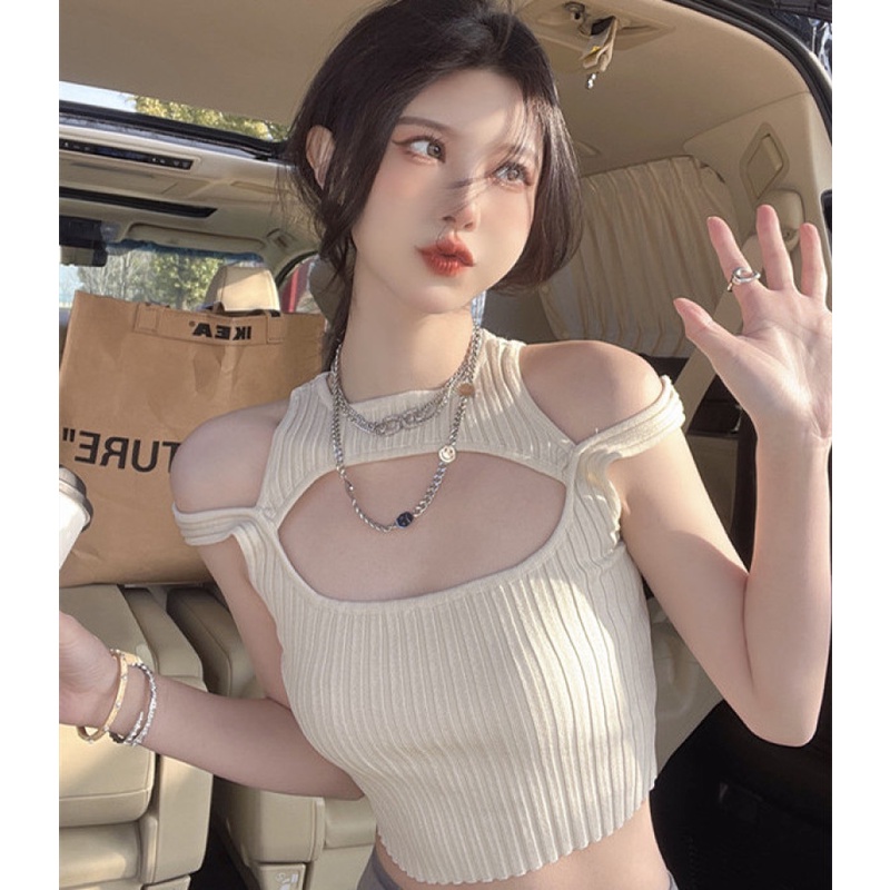 Áo Dệt Kim Sát Nách Thiết Kế Hợp Thời Trang Cho Nữ