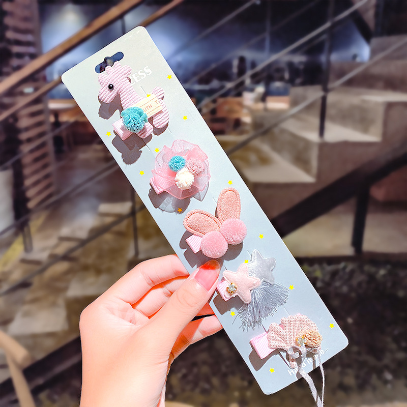 Set kẹp tóc kiểu dáng đáng yêu dành cho bé gái