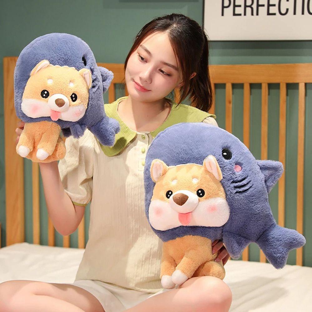 Đồ chơi nhồi bông Hình Cá Mập / Cún Hoạt Hình Dễ Thương Trang Trí Nhà Cửa