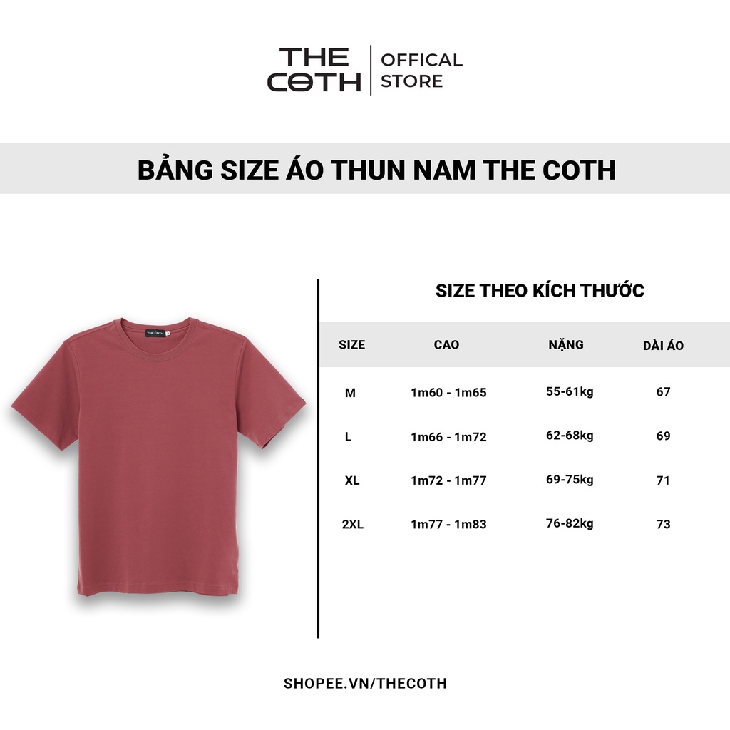 Áo Thun Trơn Nam Hàng Hiệu Đẹp Cotton Cao Cấp, Cổ Tròn thoáng mát Thương Hiệu THE COTH AT1M1001