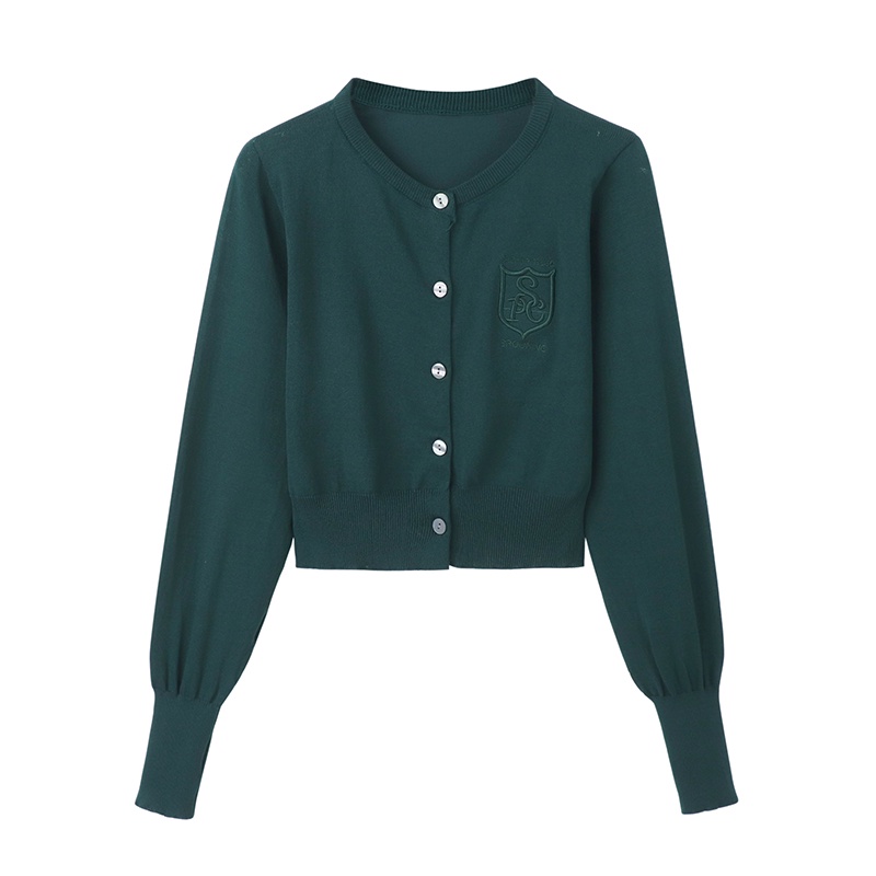 Áo Sweater Dệt Kim Màu Xanh Lá Phong Cách Retro Hàn Quốc Thời Trang Mùa Thu Mới 2022 Dành Cho Bạn Nữ