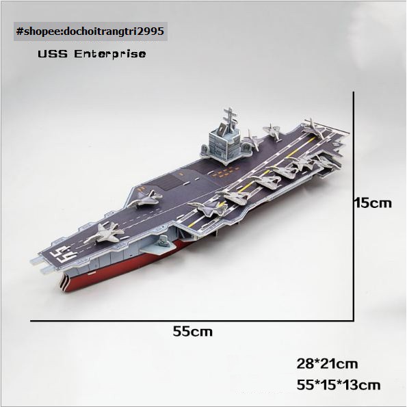 Mô hình 3D giấy tự lắp ráp- Đồ chơi sáng tạo - Đồ chơi thông minh-Tàu chiến lớn nổi tiếng.