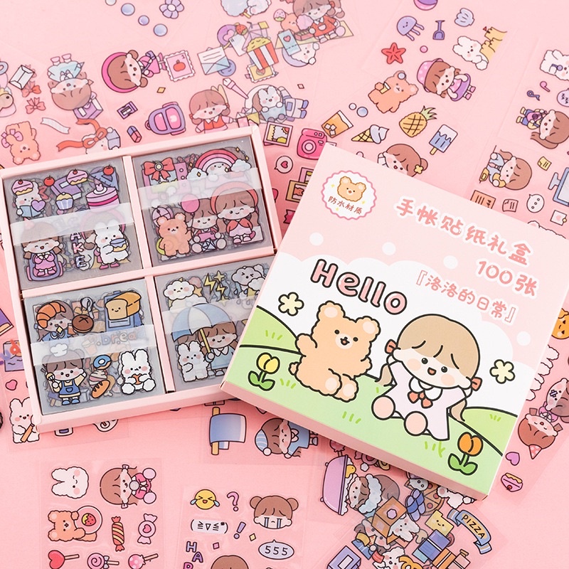 🍓Set 100 tấm sticker xinh xắn nhiều chủ đề khác nhau