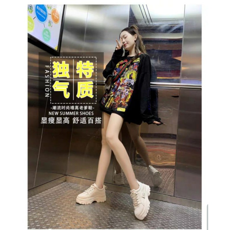(Freeship) Giầy thể thao nữ,sneakers ULzzang full trắng độn đế năng động và cá tính T140 | BigBuy360 - bigbuy360.vn