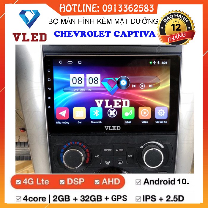 Bộ màn hình Android VLED V5 cho xe CHEVROLET CAPTIVA, đa chức năng, sử dụng ngôn ngữ TIẾNG VIỆT, tích hợp sẵn bản đồ