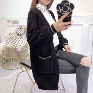 Áo khoác len tay phồng kiểu Hàn Quốc