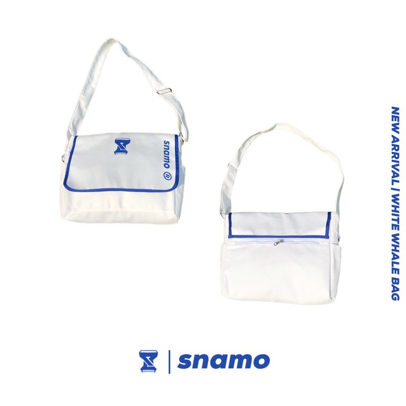 Túi đeo chéo messenger màu Blue White Snamo