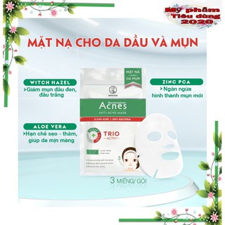 Mặt nạ chuyên biệt cho da mụn Acnes Anti-Acne Mask (3 miếng)
