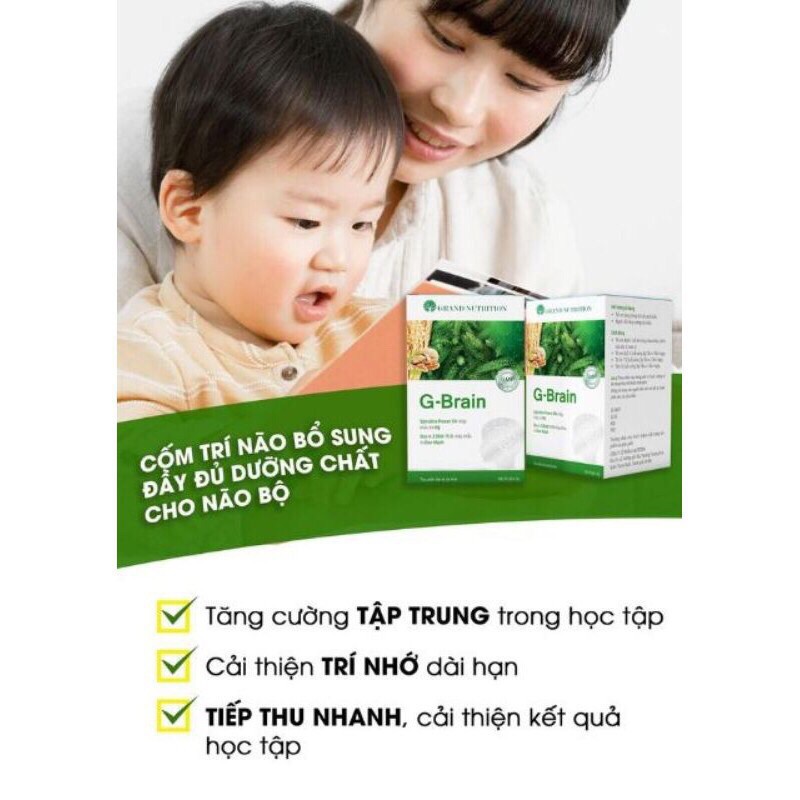 [ CHÍNH HÃNG + QUÀ TẶNG ] G-Brain Hỗ trợ phát triển Trí Não, tăng cường hệ Miễn Dịch cho Trẻ- Hộp 30 gói