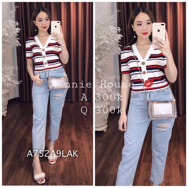 G29. 8710. ÁO LEN KẺ CỔ TIM KHUY
