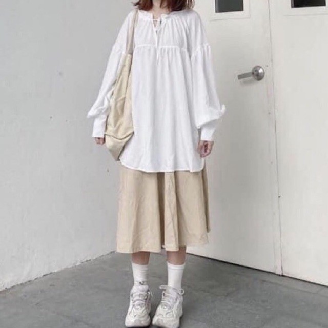 Áo babydoll hot trend ulzzang bigsize nữ oversize giả váy đầm giấu quần đi học du lịch form rộng trắng | WebRaoVat - webraovat.net.vn