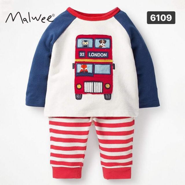 210 - HÀNG MỚI VỀ!Bộ cotton dài tay bé trai bé gái Malwee - thương hiệu mới của hãng Jumping Beans.