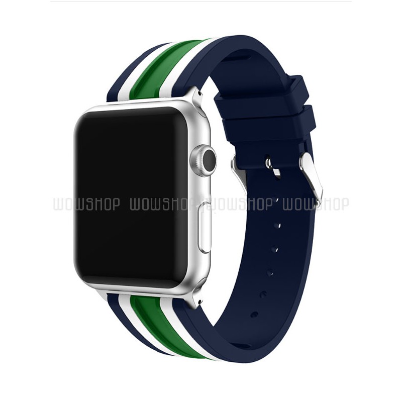 Dây Apple Watch - New sports Color - Màu Navi Trắng Xanh Lá cây