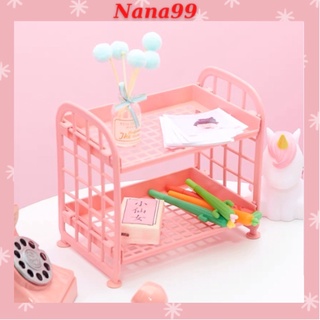 💖Kệ [DECOR] 2 Tầng Nhựa Mini Đựng Đồ Đa Năng Dễ Thương Nana KNT932