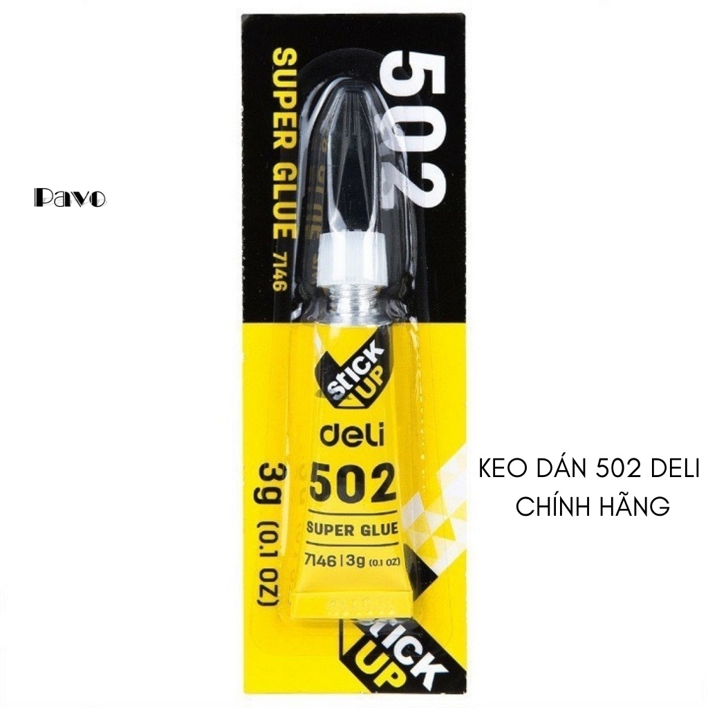 Keo Dán 502 Deli E7146 Đa Năng Dán Giày Dép, Dán Túi Xách, Dán Gốm Sứ Siêu Chắc (3g)