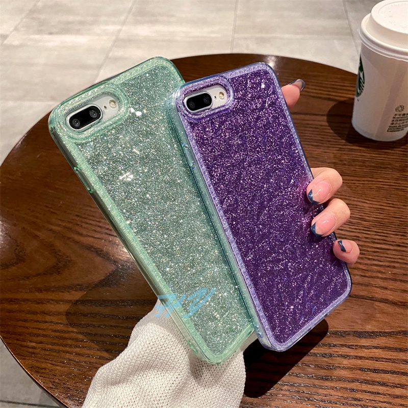 Ốp Điện Thoại Silicon Mềm Trong Suốt Lấp Lánh Chống Sốc Cho iPhone 6 6s 7 8 Plus SE 2022 2020 X XR Xs Max