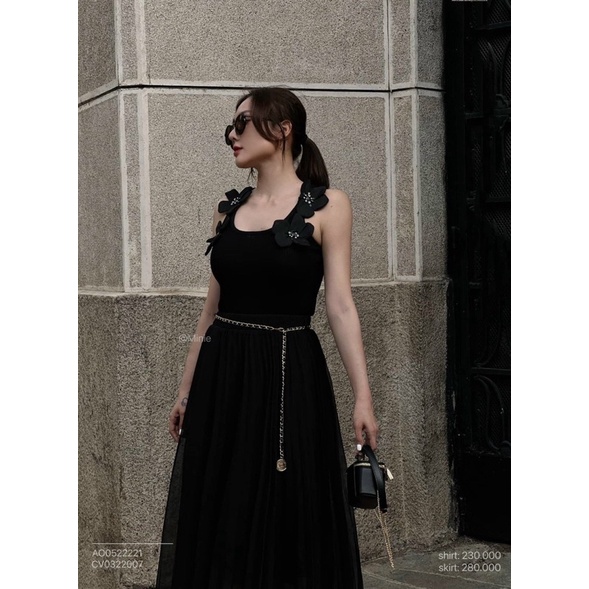 Áo len bông hoa đính đá 2 dáng sát nách và hai dây cực hot nhé