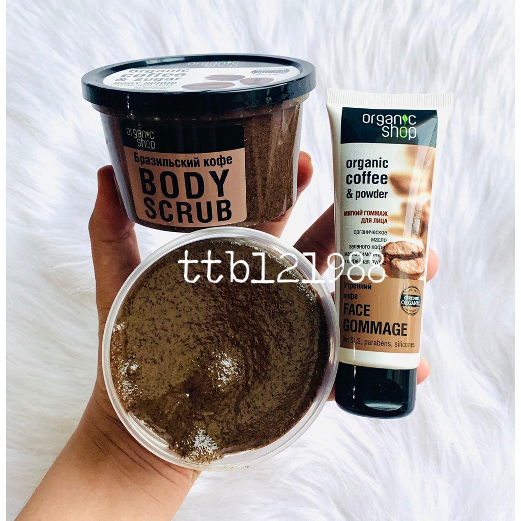 Tẩy Tế Bào Chết Toàn Thân Organic Coffee & Sugar Body Scrub - Tẩy Da Chết Organic 250ml