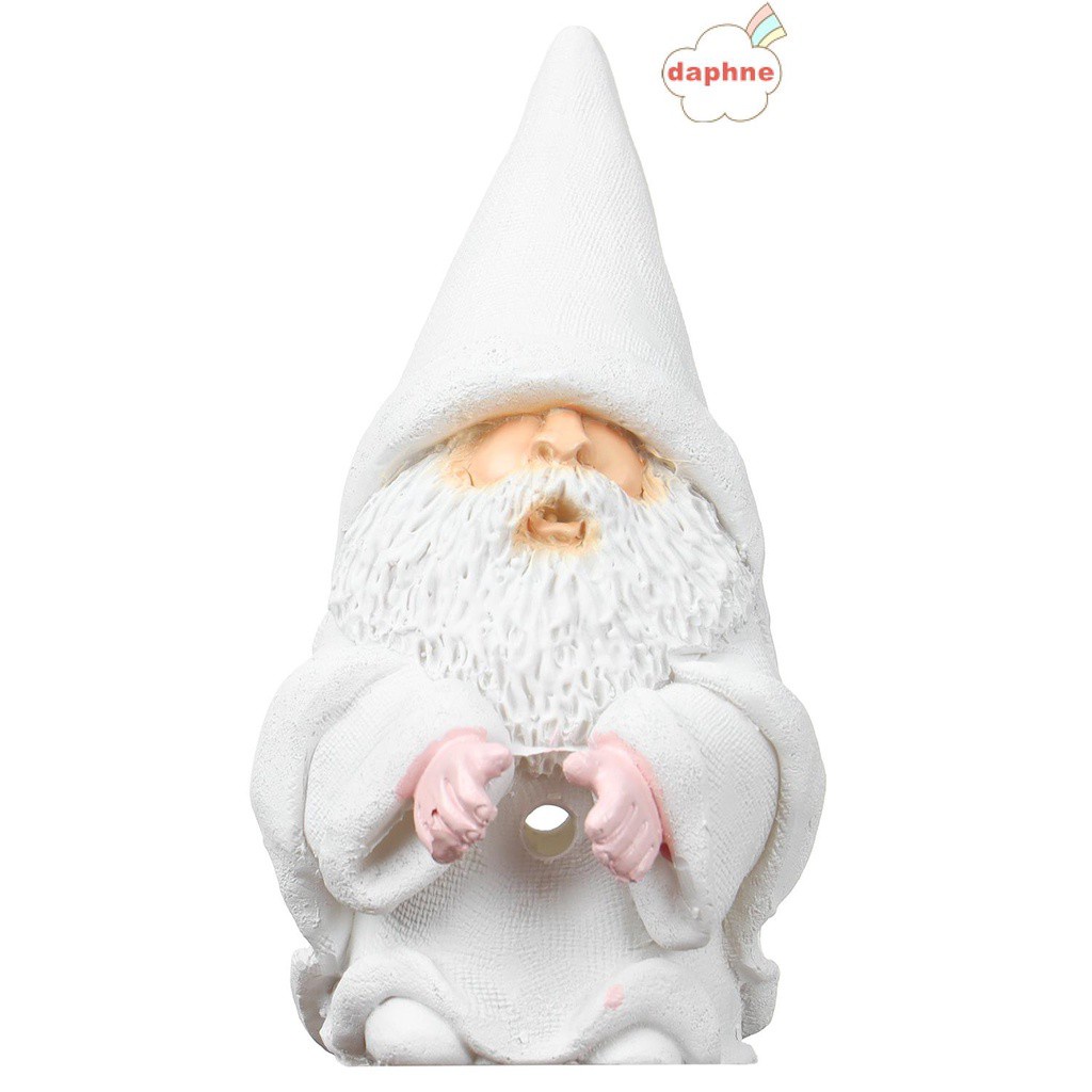 DAPHNE Smoking Dwarf Poly Resin Statue Indoor And Outdoor Little Man Sculpture Gnome Statue White Amusing Lawn Decoration Interior And Exterior Decor Garden Funny Dwarf