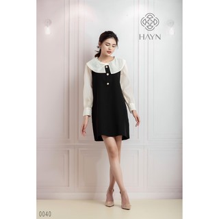 Đầm Đen Phối Tay Voan Nude