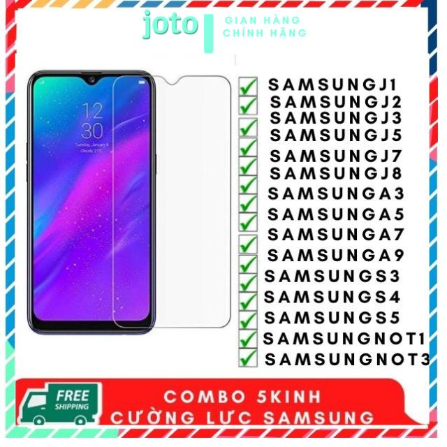 Kính Cường Lực samsung Trong suốt mài cạnh Bề mặt trong suốt, không bám vân tay. J3/J4/J5/J6/J7/J8/S2/S3/S4/S5/S7/S8 ph