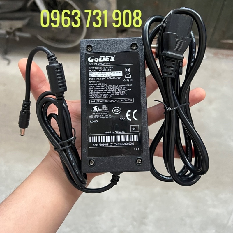 Nguồn 24V-2.5A máy in mã vạch godex g500 loại tốt