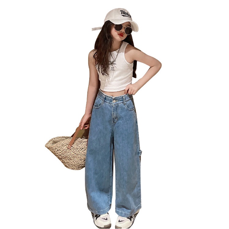 Bộ đồ jean nữ hàng đầu thời trang mùa hè mới 170