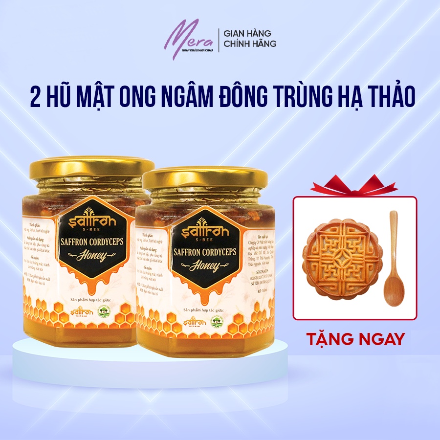 2 Hũ Mật Ong Saffron Đông Trùng Hạ Thảo Thương hiệu Saffron Việt Nam loại 180ml