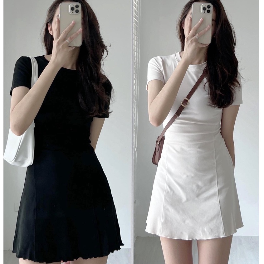 Váy Body Đầm Thun Ôm Body Ôm Eo Dáng Xòe Tay Ngắn Đi Dự Tiệc Sang Chảnh | BigBuy360 - bigbuy360.vn
