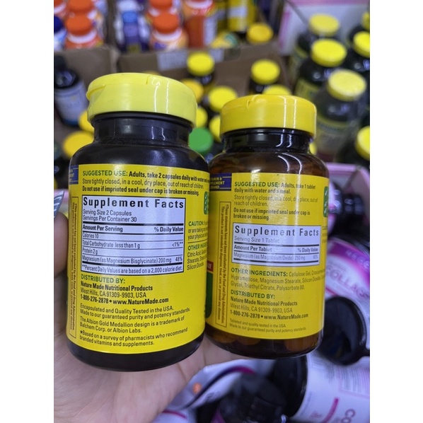 Magnesium glycinate-Viên Uống Bổ Sung Magie Nature Made Magnesium 200 Mg
