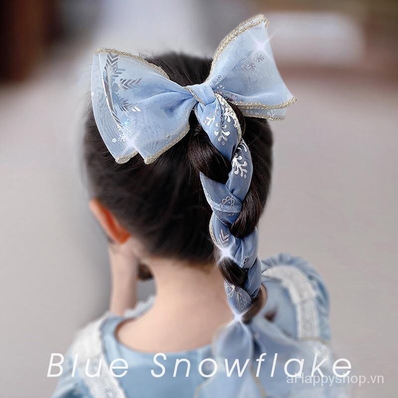 Kẹp tóc ruy băng hình nơ công chúa Elsa Frozen I9hI cho bé gái
