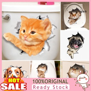 (daminglack) Dán Nắp Bồn Cầu Hình Chó Mèo Đáng Yêu