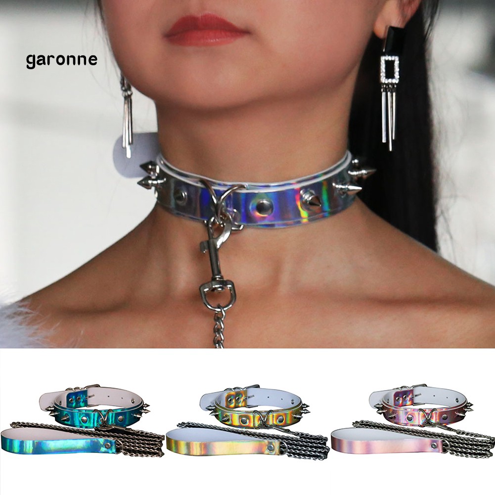 Vòng cổ choker da giả đính đinh tán cá tính cho nữ
