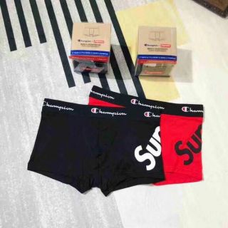 Hộp 2 quần boxer Champion kết hợp Supreme cao cấp