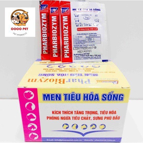 Men Tiêu Hóa Sống Pharbiozym Cao Cấp Cho Chó Mèo Thú Cưng Gói 5g