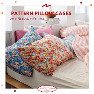 Lẻ 01 vỏ gối cotton thô hoạ tiết hoa vintage 50x70/ 45x65