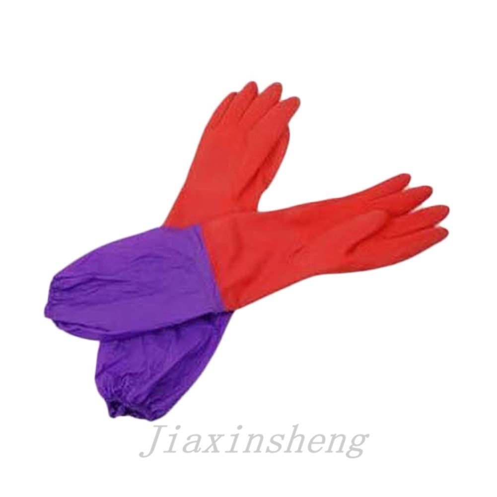 Đôi găng tay cao su dài 50cm chống thấm nước dùng để rửa chén